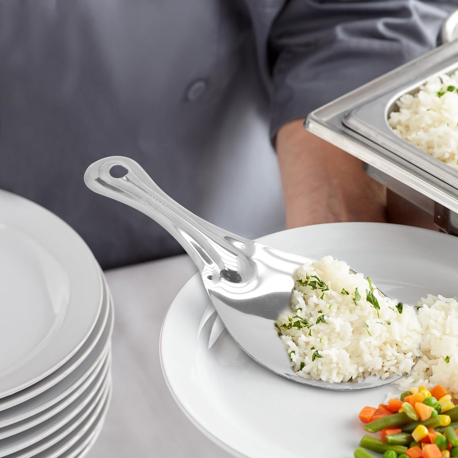 Raj Steel Rice Serving Spoon, 25.5 CM , Silver, RSSD04, Rice Server , Dessert Server , Cake Server , Panja Spoon - Al Kabayel Discount CentreRaj Steel Rice Serving Spoon, 25.5 CM , Silver, RSSD04, Rice Server , Dessert Server , Cake Server , Panja Spooncookware accessoriesRAJAl Kabayel Discount Centre