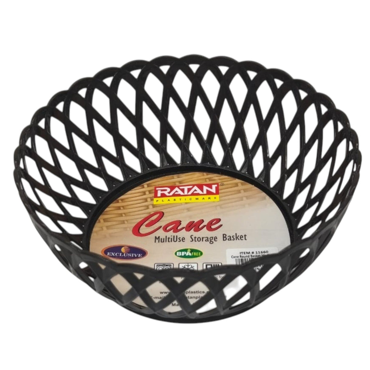 Ratan Cane Plastic Round Fruit Bowl Basket (Medium) - 20cmX8cm - Black - Al Kabayel Discount CentreRatan Cane Plastic Round Fruit Bowl Basket (Medium) - 20cmX8cm - BlackOrganizers & AccessoriesRATANAl Kabayel Discount Centre