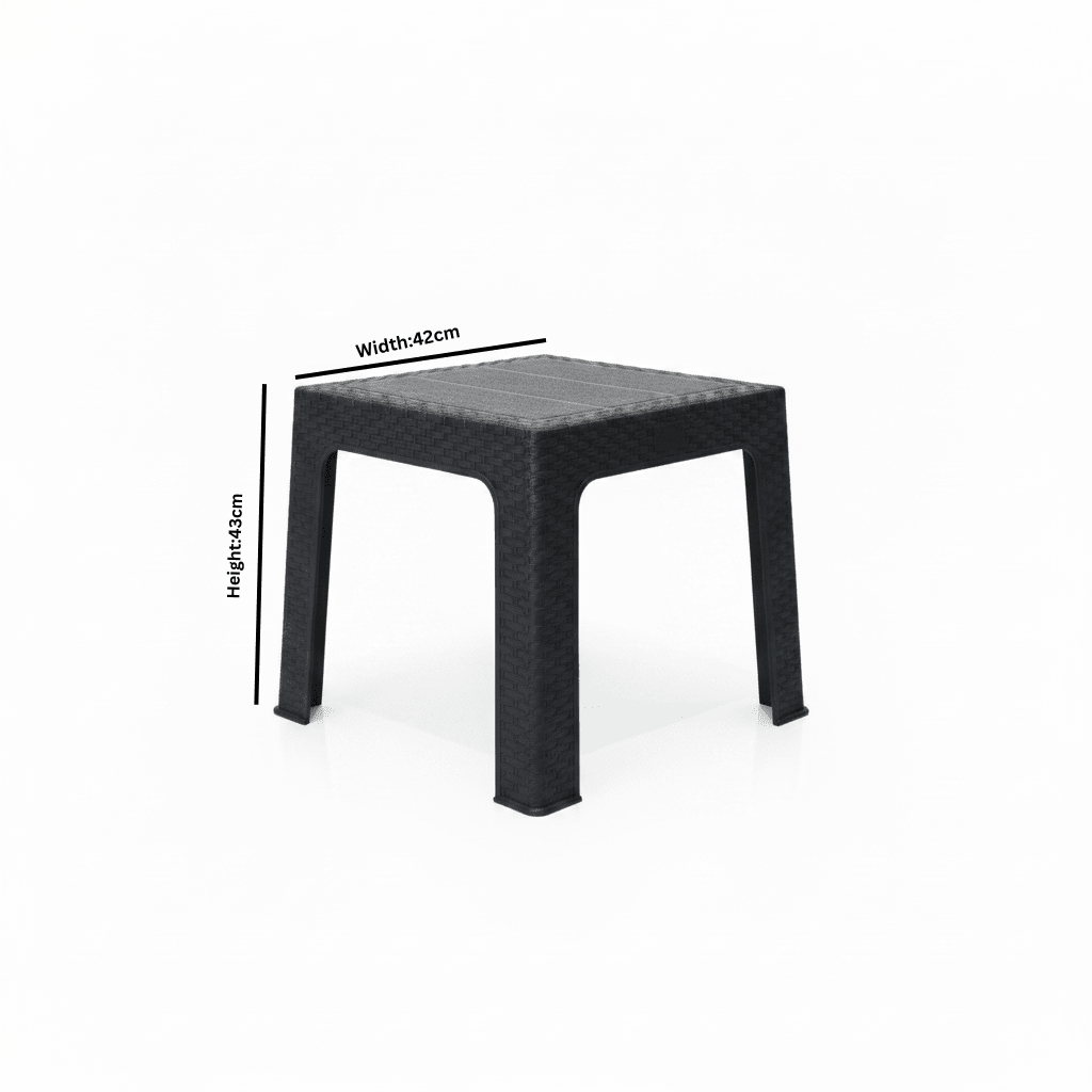 Rattan-Style Plastic Coffee Table - 43×42cm - Black / White - Al Kabayel Discount CentreRattan-Style Plastic Coffee Table - 43×42cm - Black / WhiteOrganizers & AccessoriesAKDCAl Kabayel Discount Centre
