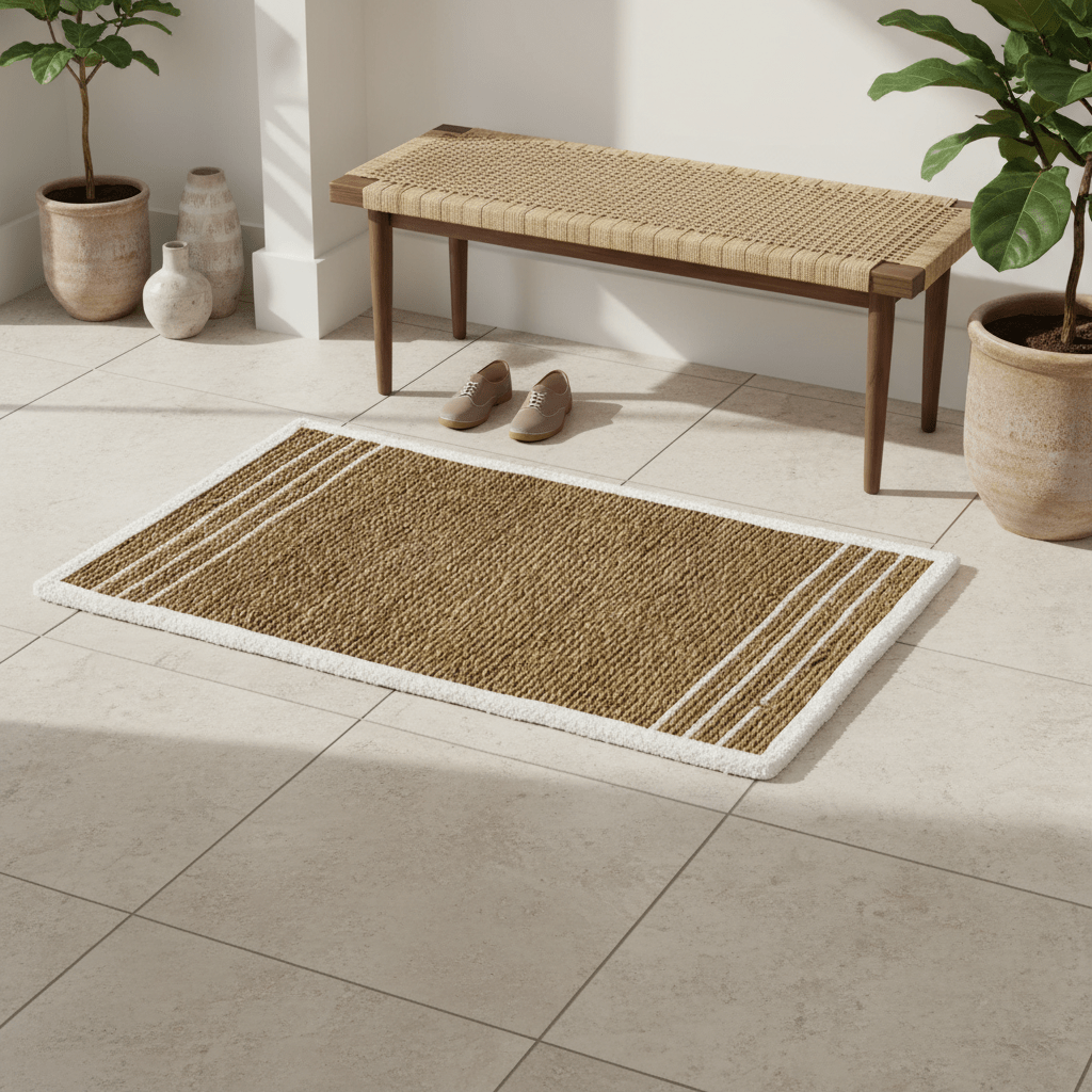 Rectangular Seagrass Mat Natural Braided Rug with White Border - 60×80 cm - Al Kabayel Discount CentreRectangular Seagrass Mat Natural Braided Rug with White Border - 60×80 cmDoormatsAKDCAl Kabayel Discount Centre