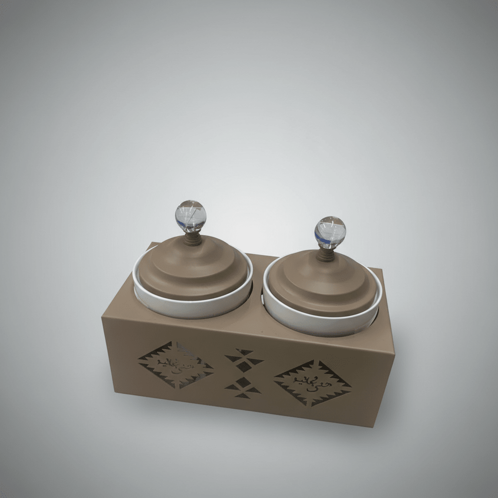 Red Home Elegant 2 - Piece White Ceramic Cup Set with Durable Taupe Metal Stand and Matching Lids for Kitchen Storage and Serving (11.5 × 27 × 14 cm) - Al Kabayel Discount CentreRed Home Elegant 2 - Piece White Ceramic Cup Set with Durable Taupe Metal Stand and Matching Lids for Kitchen Storage and Serving (11.5 × 27 × 14 cm)Jars & Food SaversRED HOMEAl Kabayel Discount Centre