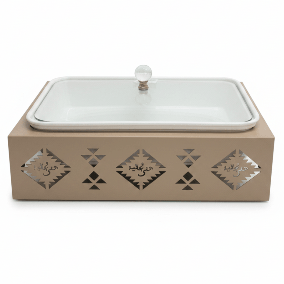 Red Home Large White Rectangular Ceramic Serving Tray with Taupe Metal Stand and Glass Lid for Family Meals and Events (15 inch) - Al Kabayel Discount CentreRed Home Large White Rectangular Ceramic Serving Tray with Taupe Metal Stand and Glass Lid for Family Meals and Events (15 inch)Serving TraysRED HOMEAl Kabayel Discount Centre