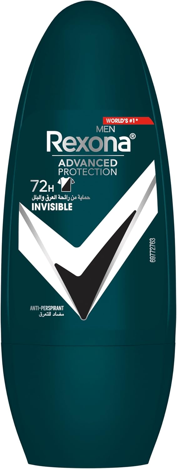 Rexona Men Antiperspirant Deodorant Roll On, 72 hour sweat & odor protection*, Antibacterial + Invisible, with MotionSense technology - 50ML - Al Kabayel Discount CentreRexona Men Antiperspirant Deodorant Roll On, 72 hour sweat & odor protection*, Antibacterial + Invisible, with MotionSense technology - 50MLDeodorants & AntiperspirantsREXONAAl Kabayel Discount Centre