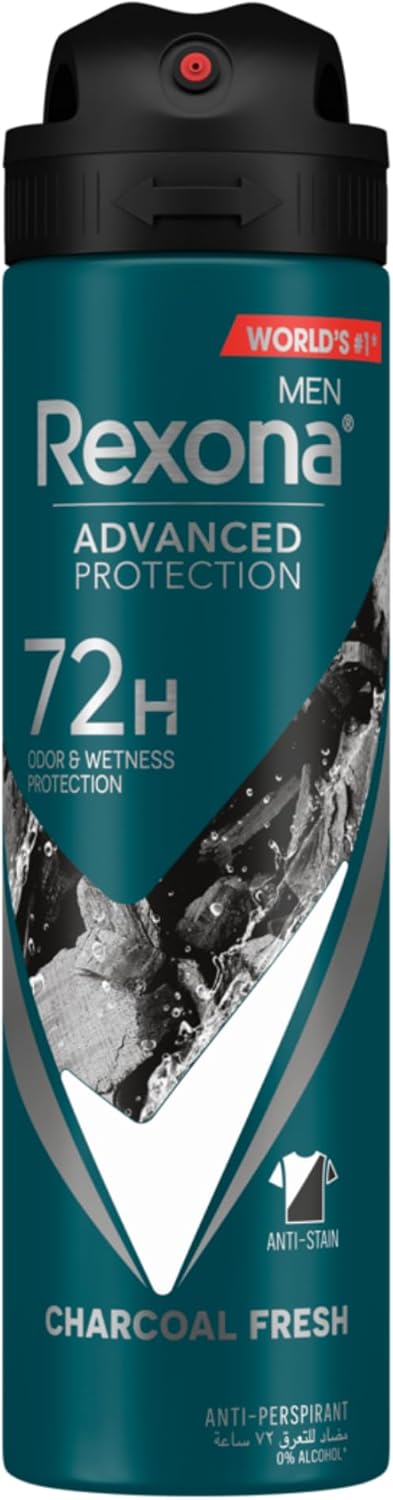 Rexona Men Antiperspirant Deodorant Spray, 72 hour sweat & odor protection, Charcoal Fresh, with MotionSense technology - 150ML - Al Kabayel Discount CentreRexona Men Antiperspirant Deodorant Spray, 72 hour sweat & odor protection, Charcoal Fresh, with MotionSense technology - 150MLBody Mists & SpraysREXONAAl Kabayel Discount Centre