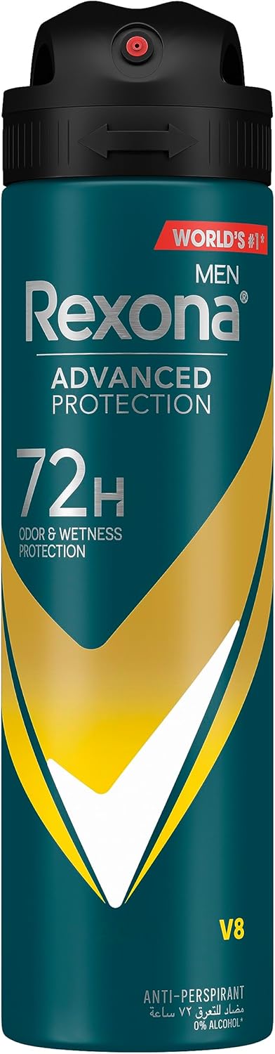 Rexona Men Antiperspirant Deodorant Spray, 72 hour Sweat & Odor Protection, V8, with MotionSense Technology - 150ML - Al Kabayel Discount CentreRexona Men Antiperspirant Deodorant Spray, 72 hour Sweat & Odor Protection, V8, with MotionSense Technology - 150MLBody Mists & SpraysREXONAAl Kabayel Discount Centre