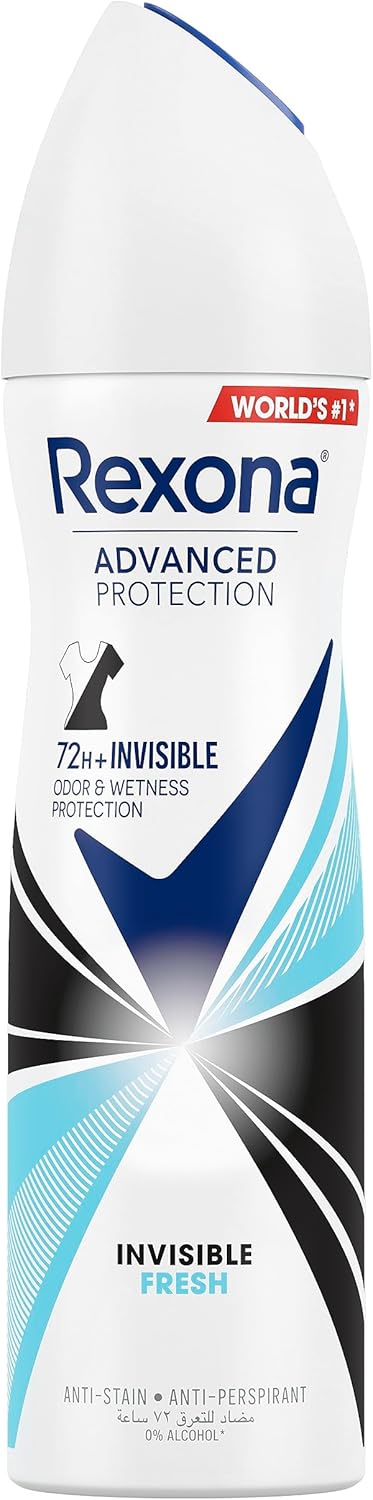 Rexona Women Antiperspirant Deodorant Spray, 72 hour sweat & odor protection Invisible Fresh, with MotionSense technology - 150ML - Al Kabayel Discount CentreRexona Women Antiperspirant Deodorant Spray, 72 hour sweat & odor protection Invisible Fresh, with MotionSense technology - 150MLBody Mists & SpraysREXONAAl Kabayel Discount Centre