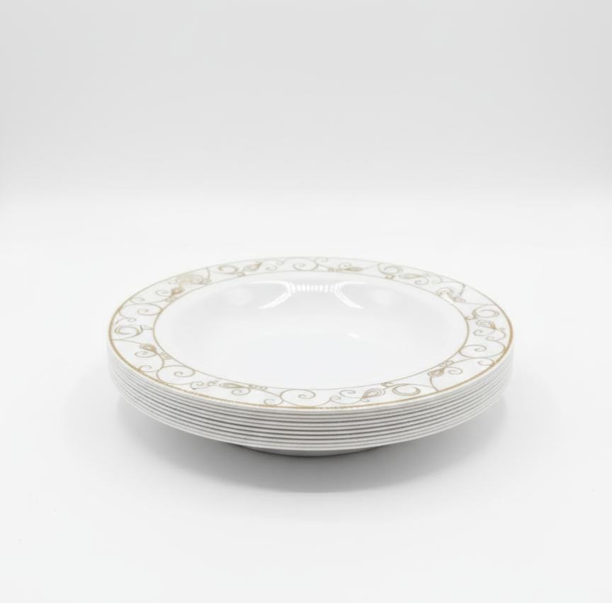 Rosymoment Premium 7.5" Heavyweight Disposable Plastic Bowls – Elegant Gold Unique Border Finish, 32g, Set of 10 Stylish Party Bowls - Al Kabayel Discount CentreRosymoment Premium 7.5" Heavyweight Disposable Plastic Bowls – Elegant Gold Unique Border Finish, 32g, Set of 10 Stylish Party BowlsDisposablesROSYMOMENTAl Kabayel Discount Centre