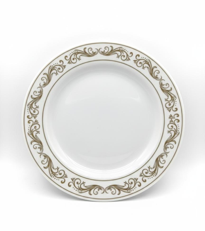 Rosymoment Premium 9" Heavyweight Disposable Plastic Plates – Golden Branches Border, 35g, Set of 10 Decorative Table Plates - Al Kabayel Discount CentreRosymoment Premium 9" Heavyweight Disposable Plastic Plates – Golden Branches Border, 35g, Set of 10 Decorative Table PlatesDisposablesROSYMOMENTAl Kabayel Discount Centre