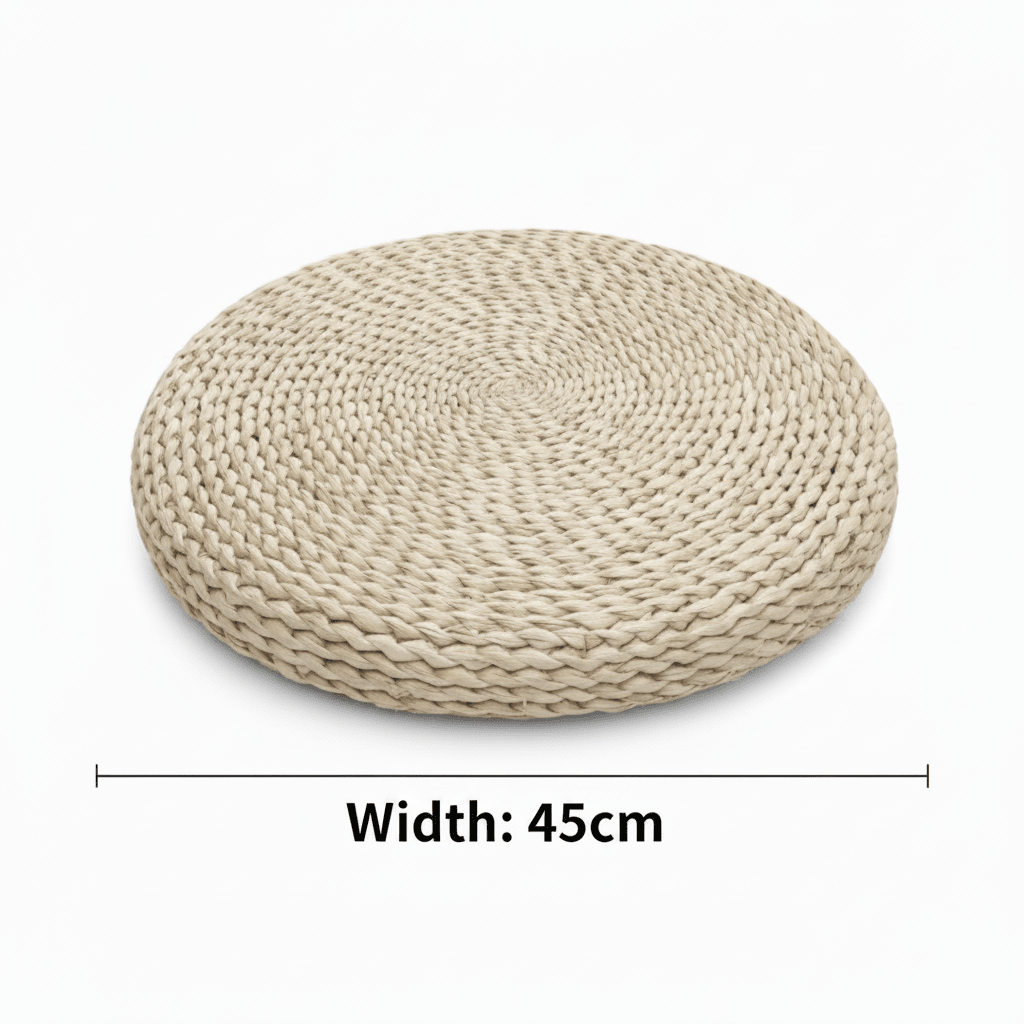 Round Rattan Floor Cushion Natural Seagrass Weave - 45cm / 40cm - Al Kabayel Discount CentreRound Rattan Floor Cushion Natural Seagrass Weave - 45cm / 40cmRattansAKDCAl Kabayel Discount Centre