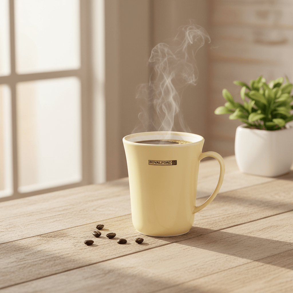 Royal Ford Elegant Acrylic Butter Yellow and White Mug 350 ml Stylish Coffee and Tea Mug for Daily Use - Al Kabayel Discount CentreRoyal Ford Elegant Acrylic Butter Yellow and White Mug 350 ml Stylish Coffee and Tea Mug for Daily UseMugsROYAL FORDAl Kabayel Discount Centre