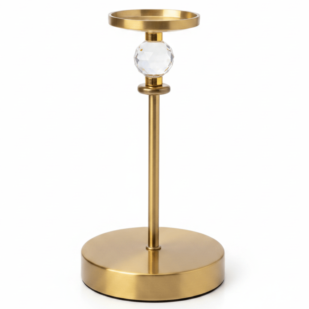 Royal Golden Metal Decorative Candle Holder for Elegant Living Room and Table Styling – 22cm - Al Kabayel Discount CentreRoyal Golden Metal Decorative Candle Holder for Elegant Living Room and Table Styling – 22cmHome Décor AccentsAKDCAl Kabayel Discount Centre