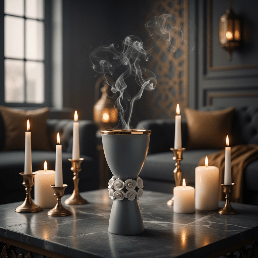 Royal Victoria grey and Gold Ceramic Incense Burner with White Flower Design Elegant Decor 23cm - Al Kabayel Discount CentreRoyal Victoria grey and Gold Ceramic Incense Burner with White Flower Design Elegant Decor 23cmIncense BurnerROYAL VICTORIAAl Kabayel Discount Centre