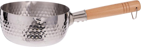 Royalford 16cm Stainless Steel Snow Pot - RF12259 Stylish Design with Hammered Mesh Pattern and Wooden Handle - Al Kabayel Discount CentreRoyalford 16cm Stainless Steel Snow Pot - RF12259 Stylish Design with Hammered Mesh Pattern and Wooden HandleFrying Pans & SkilletsROYALFORDAl Kabayel Discount Centre