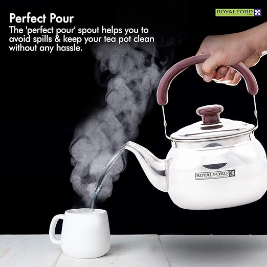Royalford 2 Liter Stove Top Tea Kettle Ð Large Capacity Stainless Steel Stove - top Tea Pot - Tea Coffee Pot Ideal for Home Office & Hotel Ð Compact & Stylish Design with Heat Resistant Handle - Al Kabayel Dicount CenterRoyalford 2 Liter Stove Top Tea Kettle Ð Large Capacity Stainless Steel Stove - top Tea Pot - Tea Coffee Pot Ideal for Home Office & Hotel Ð Compact & Stylish Design with Heat Resistant Handletea/coffee potsRoyalfordAl Kabayel Dicount Center