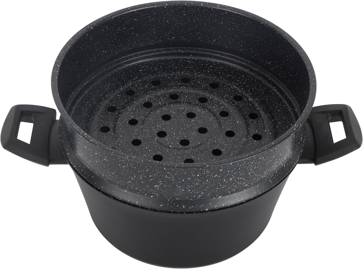 Royalford 24cm 2 - Tier Aluminium Steamer with Glass Lid – RF12623 Multi - Layer Cooker - Al Kabayel Discount CentreRoyalford 24cm 2 - Tier Aluminium Steamer with Glass Lid – RF12623 Multi - Layer CookerFood StreamersROYALFORDAl Kabayel Discount Centre