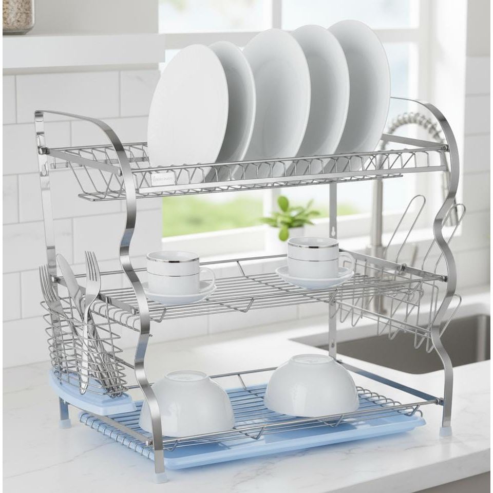 ROYALFORD 3 - Layer Wall Hanging Dish Rack – Heavy Duty Aluminum Kitchen Organizer, 66.5 x 26 x 47.7 cm - Al Kabayel Discount CentreROYALFORD 3 - Layer Wall Hanging Dish Rack – Heavy Duty Aluminum Kitchen Organizer, 66.5 x 26 x 47.7 cmOrganizers & AccessoriesROYALFORDAl Kabayel Discount Centre