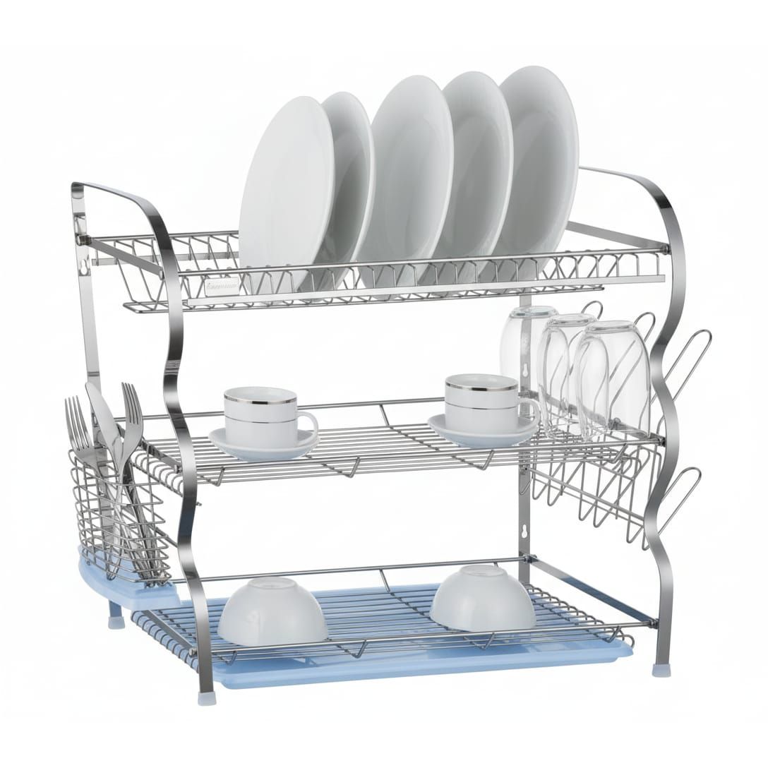 ROYALFORD 3 - Layer Wall Hanging Dish Rack – Heavy Duty Aluminum Kitchen Organizer, 66.5 x 26 x 47.7 cm - Al Kabayel Discount CentreROYALFORD 3 - Layer Wall Hanging Dish Rack – Heavy Duty Aluminum Kitchen Organizer, 66.5 x 26 x 47.7 cmOrganizers & AccessoriesROYALFORDAl Kabayel Discount Centre
