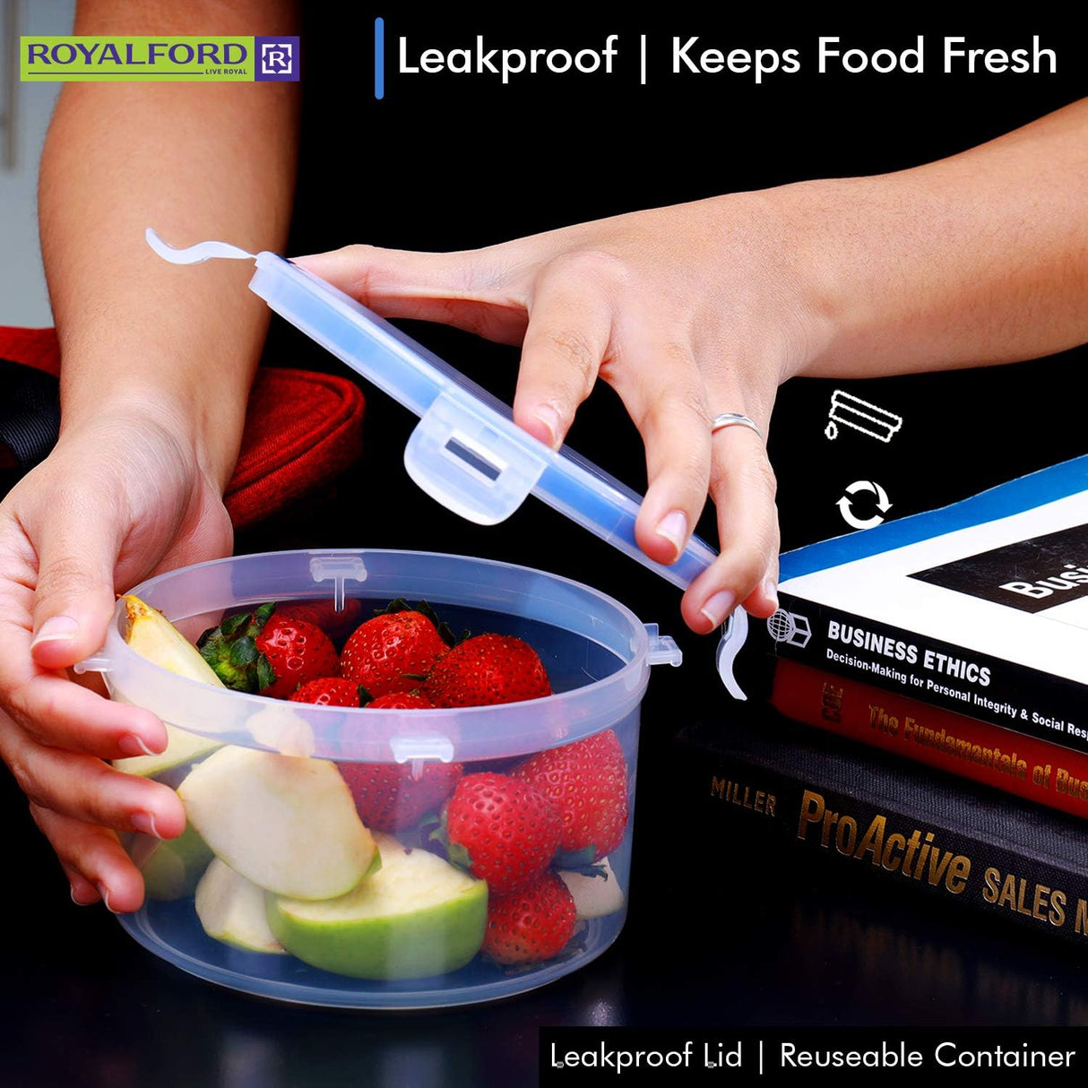 Royalford 300ml Meal Prep Container |Transparent Food Container | BPA Free, Reusable, Airtight Food Storage Tray with Snap Locking Lid | Microwavable, Freezer & Dishwasher Safe| Bento Lunch Box - Al Kabayel Discount CentreRoyalford 300ml Meal Prep Container |Transparent Food Container | BPA Free, Reusable, Airtight Food Storage Tray with Snap Locking Lid | Microwavable, Freezer & Dishwasher Safe| Bento Lunch BoxFood ContainersROYALFORDAl Kabayel Discount Centre