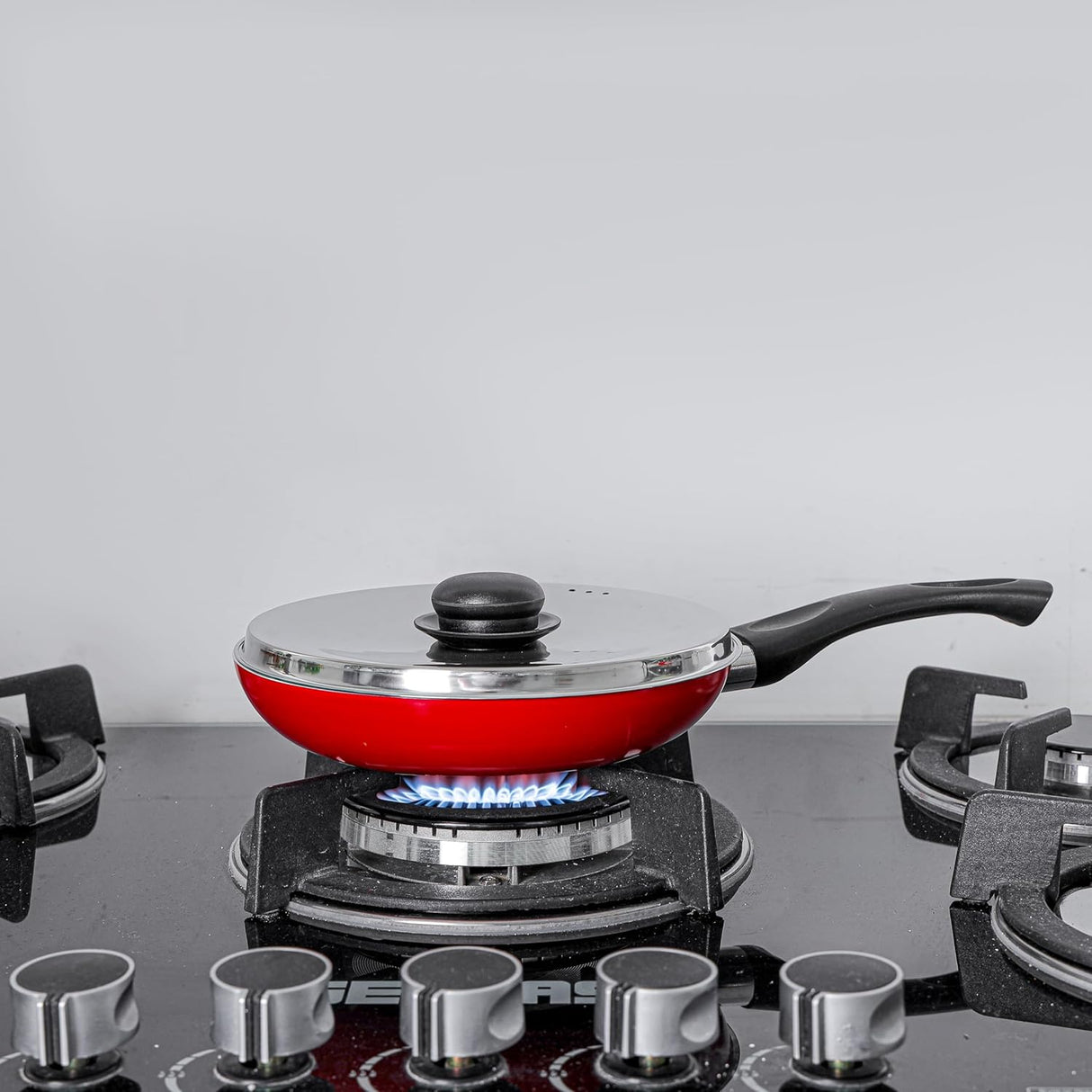 Royalford 30cm Aluminum Nonstick Frypan with Stainless Steel Lid RF12523 Strong Body with 3 Layer Coating and Heat Resistant Bakelite Handle Perfect for Frying, Sauting, Tempering Red - Al Kabayel Discount CentreRoyalford 30cm Aluminum Nonstick Frypan with Stainless Steel Lid RF12523 Strong Body with 3 Layer Coating and Heat Resistant Bakelite Handle Perfect for Frying, Sauting, Tempering RedFrying Pans & SkilletsROYALFORDAl Kabayel Discount Centre