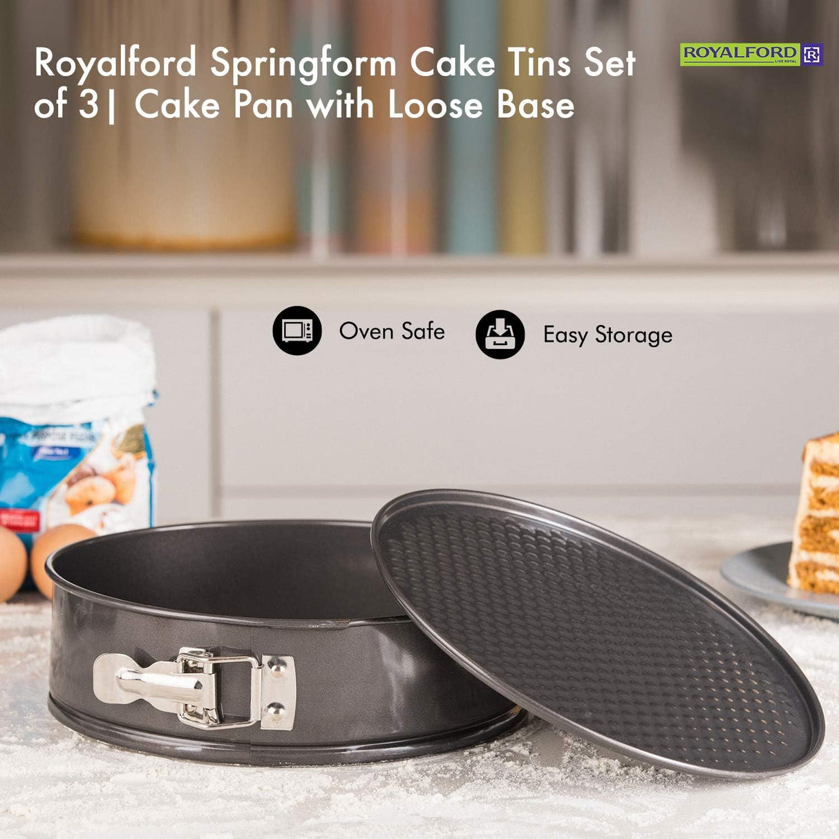 Royalford 3pcs Carbon Steel Non - Stick Springform Set, Heart Springform - 24cm*23cm*6.8cm, Round Springform - 26cm*6.8cm, Mini Round Springform - 12cm*4.8cm, RF7046 - Al Kabayel Discount CentreRoyalford 3pcs Carbon Steel Non - Stick Springform Set, Heart Springform - 24cm*23cm*6.8cm, Round Springform - 26cm*6.8cm, Mini Round Springform - 12cm*4.8cm, RF7046Frying Pans & SkilletsROYALFORDAl Kabayel Discount Centre