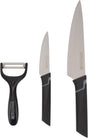 Royalford 3pcs Kitchen Tools Set RF12004 - 8" Chef Knife with 3.5" Paring knife and Y Peeler Kitchen Set - Al Kabayel Discount CentreRoyalford 3pcs Kitchen Tools Set RF12004 - 8" Chef Knife with 3.5" Paring knife and Y Peeler Kitchen SetKitchen Utensils & GadgetsROYALFORDAl Kabayel Discount Centre