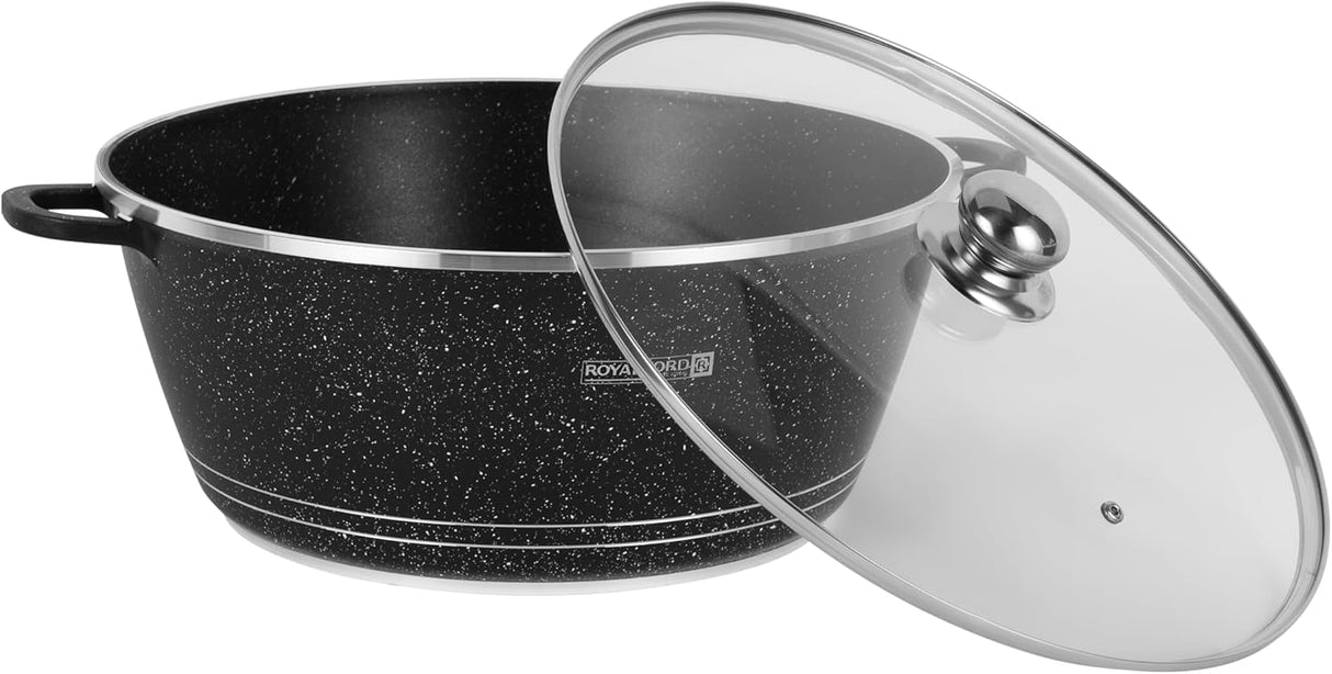 Royalford 40 cm Die Cast Casserole - RF12704/ Non - Stick Cookware with Granite Coating, Compatible with Hot Plate, Halogen, Gas Cooktops - Al Kabayel Discount CentreRoyalford 40 cm Die Cast Casserole - RF12704/ Non - Stick Cookware with Granite Coating, Compatible with Hot Plate, Halogen, Gas CooktopsCasserolesROYALFORDAl Kabayel Discount Centre