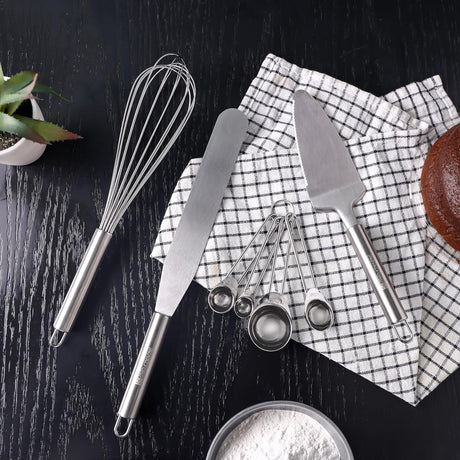 ROYALFORD 4pcs Stainless Steel Baking Set(Scrapper 3.5cm*33.5cm, Whisk 6.5cm*30.5cm, Shovel 6.0cm*26.5cm, Measuring Spoon Set 4.5cm*13cm) - RF12320 - Al Kabayel Discount CentreROYALFORD 4pcs Stainless Steel Baking Set(Scrapper 3.5cm*33.5cm, Whisk 6.5cm*30.5cm, Shovel 6.0cm*26.5cm, Measuring Spoon Set 4.5cm*13cm) - RF12320Cookware AccessoriesROYALFORDAl Kabayel Discount Centre
