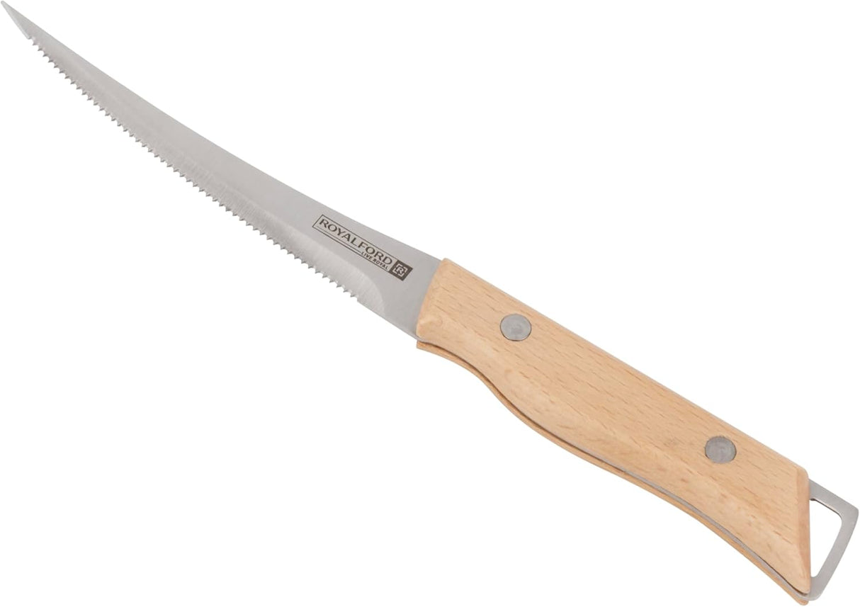 Royalford 5" Fruit Knife RF12096 Stainless Steel with Stylish Wooden Handle Food Grade Blade Dishwasher Safe - Al Kabayel Discount CentreRoyalford 5" Fruit Knife RF12096 Stainless Steel with Stylish Wooden Handle Food Grade Blade Dishwasher SafeKitchen Utensils & GadgetsROYALFORDAl Kabayel Discount Centre