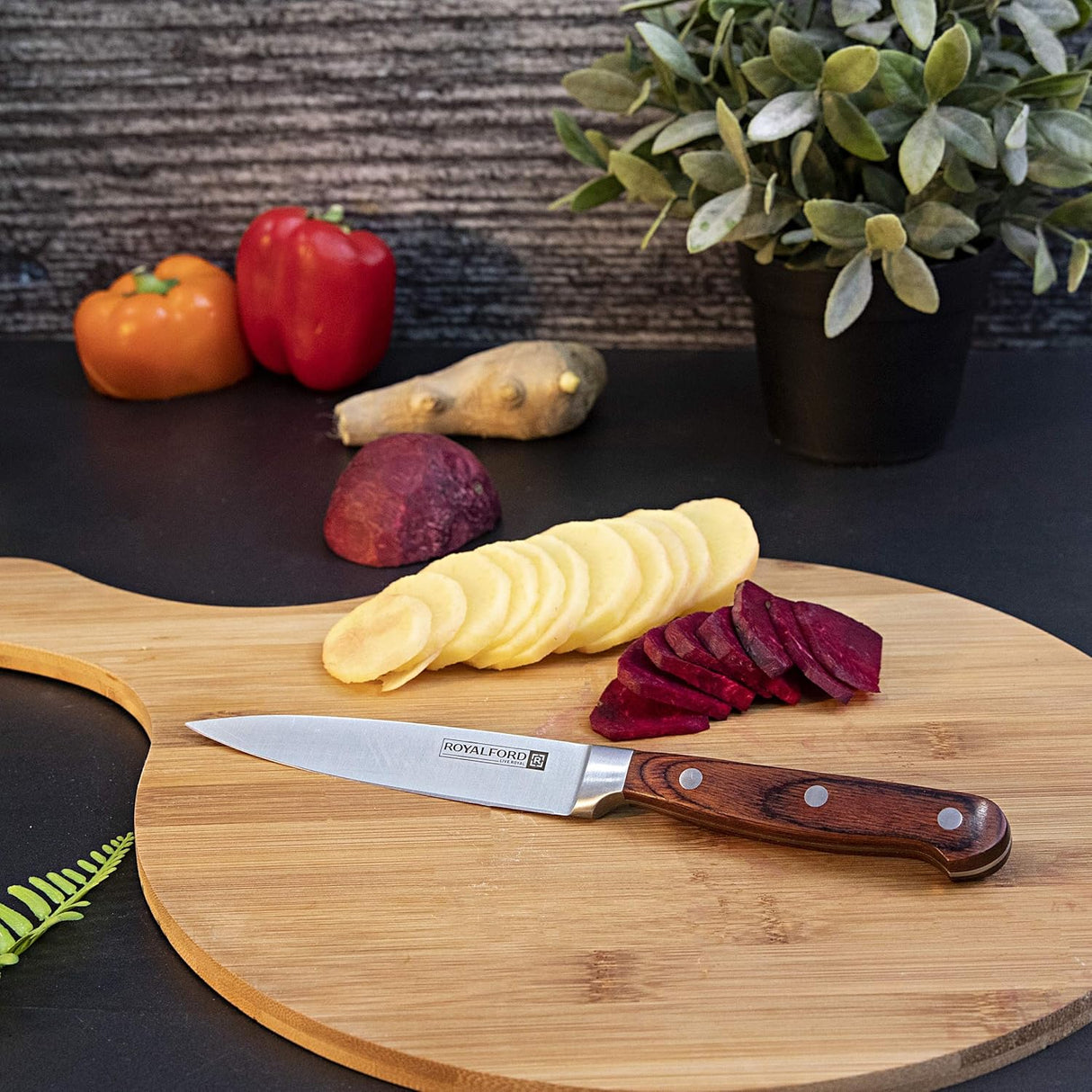 ROYALFORD 5" Utility Knife 24cm*2cm*1.5cm, Extra Sharp, SS Blade with Strong Wooden Handle - RF4112 - Al Kabayel Discount CentreROYALFORD 5" Utility Knife 24cm*2cm*1.5cm, Extra Sharp, SS Blade with Strong Wooden Handle - RF4112Cookware AccessoriesROYALFORDAl Kabayel Discount Centre