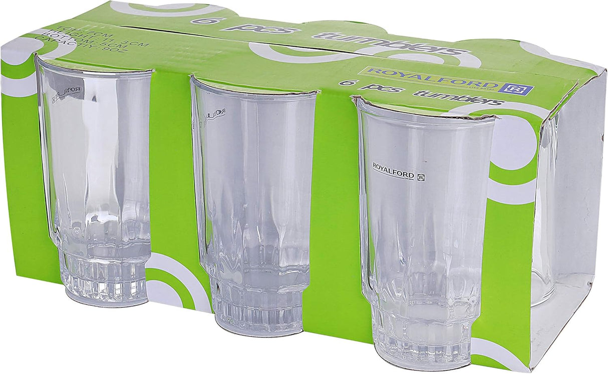 ROYALFORD 6pcs Glass Tumbler Set 266ml - RF1385 - Al Kabayel Discount CentreROYALFORD 6pcs Glass Tumbler Set 266ml - RF1385Drinkware SetsROYALFORDAl Kabayel Discount Centre