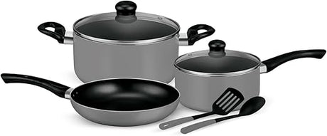 Royalford 7 - Piece Non - Stick Press Aluminum Cookware Set - Body With 3 - Layer Coating, Includes Casserole Silver RF11953\ - Al Kabayel Dicount CenterRoyalford 7 - Piece Non - Stick Press Aluminum Cookware Set - Body With 3 - Layer Coating, Includes Casserole Silver RF11953\Cookware SetRoyalfordAl Kabayel Dicount Center