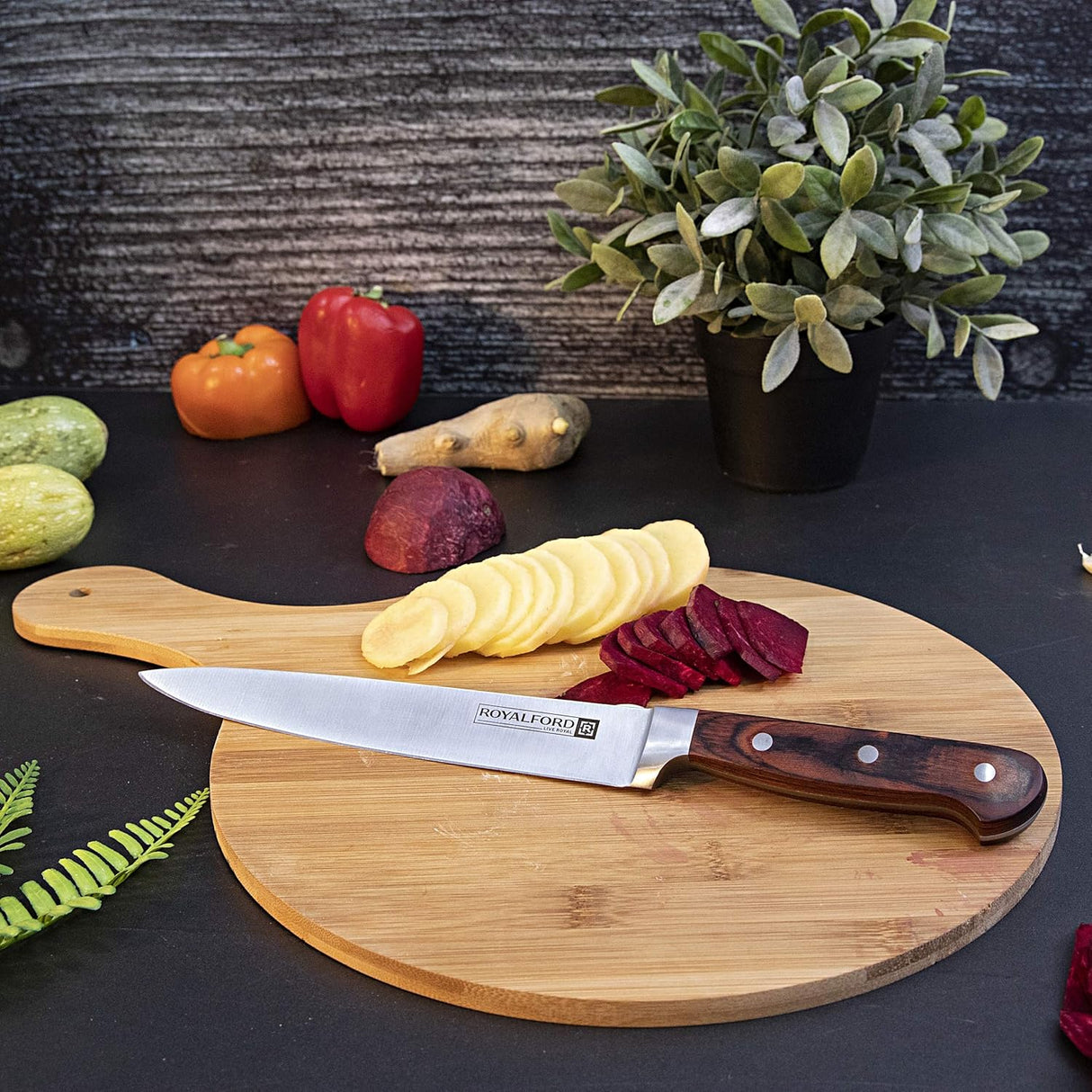 RoyalFord 8'' Stainless Steel Slicer Knife, RF4111 - Silver/Brown - Al Kabayel Discount CentreRoyalFord 8'' Stainless Steel Slicer Knife, RF4111 - Silver/BrownKitchen Utensils & GadgetsROYALFORDAl Kabayel Discount Centre