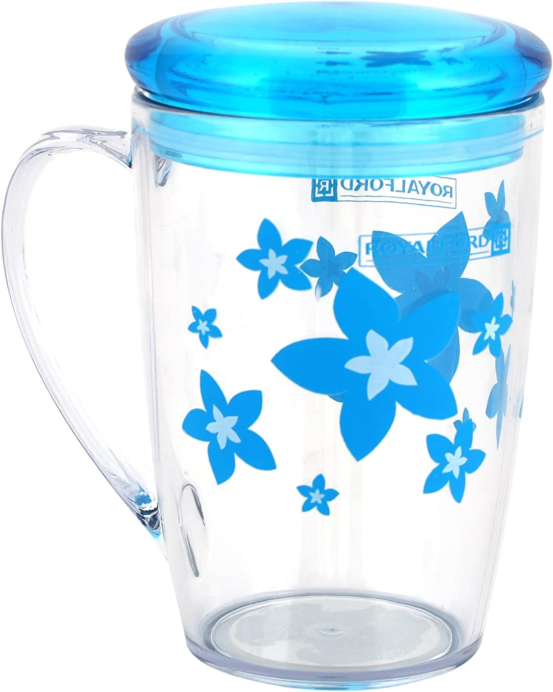 Royalford Acrylic Transparent Mug with Lid 350ml, Blue - Al Kabayel Discount CentreRoyalford Acrylic Transparent Mug with Lid 350ml, BlueMugsROYALFORDAl Kabayel Discount Centre