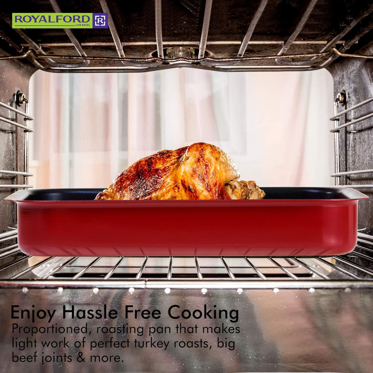 Royalford Aluminium Alloy Non - Stick Rectangular Baking Tray/Roaster Pan 32cm*24cm*6.5cm, RF1147 - Al Kabayel Discount CentreRoyalford Aluminium Alloy Non - Stick Rectangular Baking Tray/Roaster Pan 32cm*24cm*6.5cm, RF1147Frying Pans & SkilletsROYALFORDAl Kabayel Discount Centre
