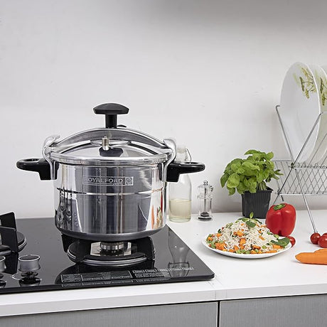 Royalford Aluminium Pressure Cooker – Lightweight & Durable Home Kitchen Pressure Cooker with Lid, Multi - Safety Device with Cool Touch Handles and Safety Valves – for Gas and Solid Hotplates (5L) - Al Kabayel Discount CentreRoyalford Aluminium Pressure Cooker – Lightweight & Durable Home Kitchen Pressure Cooker with Lid, Multi - Safety Device with Cool Touch Handles and Safety Valves – for Gas and Solid Hotplates (5L)Pressure CookersROYALFORDAl Kabayel Discount Centre