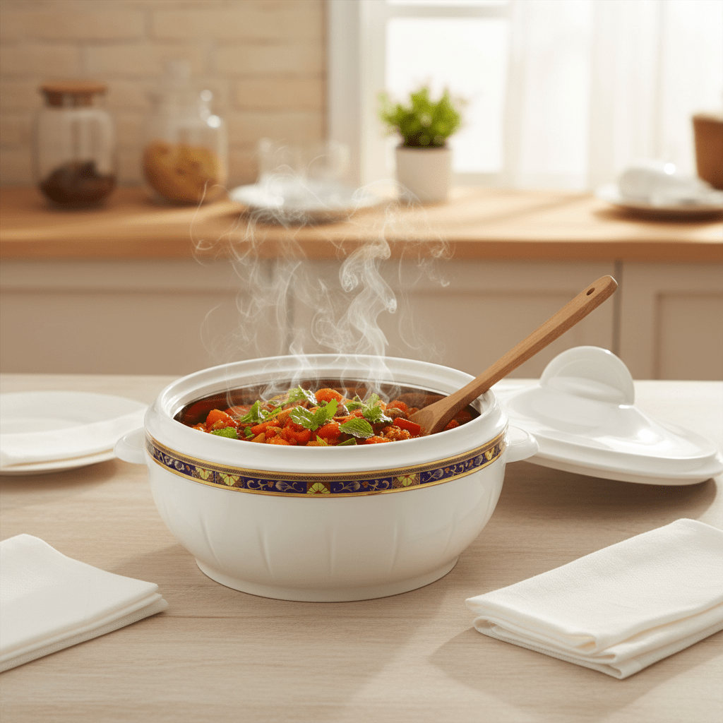 Royalford Large Capacity Insulated Casserole with Plastic Exterior and Steel Inner Classic White Finish 6000 ml - Al Kabayel Discount CentreRoyalford Large Capacity Insulated Casserole with Plastic Exterior and Steel Inner Classic White Finish 6000 mlCasserolesROYALFORDAl Kabayel Discount Centre