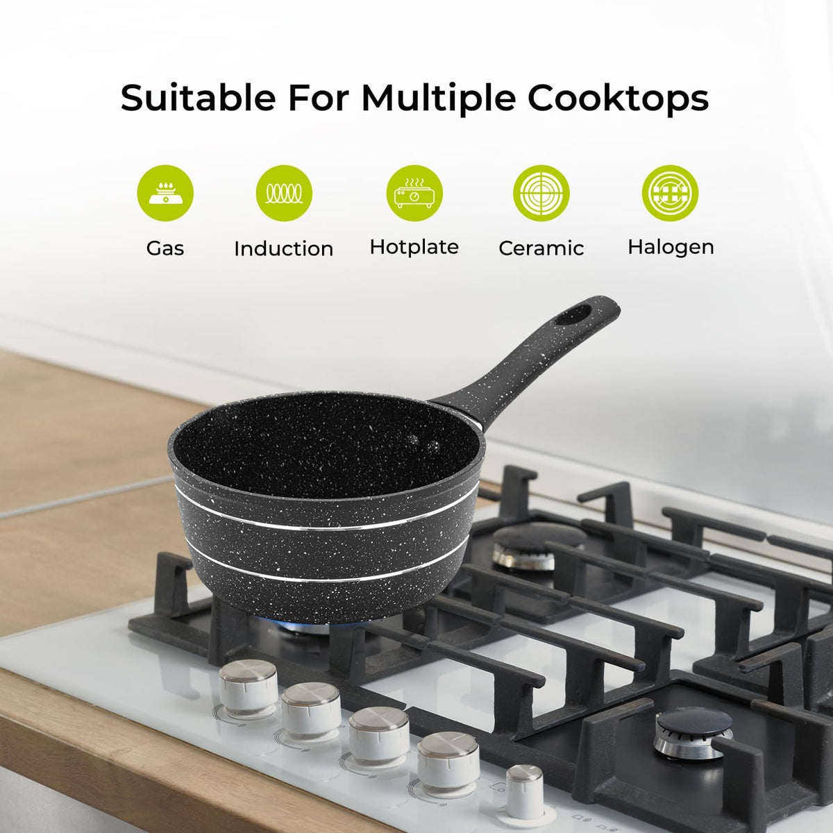 Royalford Milk Pan, 14cm RF11832 Small Multipurpose Saucepan - Non - Stick Granite Coating Soup Pot Milk Pan, Easy to Clean, Induction Sauce Pot with Pour Spout, Black - Al Kabayel Discount CentreRoyalford Milk Pan, 14cm RF11832 Small Multipurpose Saucepan - Non - Stick Granite Coating Soup Pot Milk Pan, Easy to Clean, Induction Sauce Pot with Pour Spout, BlackFrying Pans & SkilletsROYALFORDAl Kabayel Discount Centre