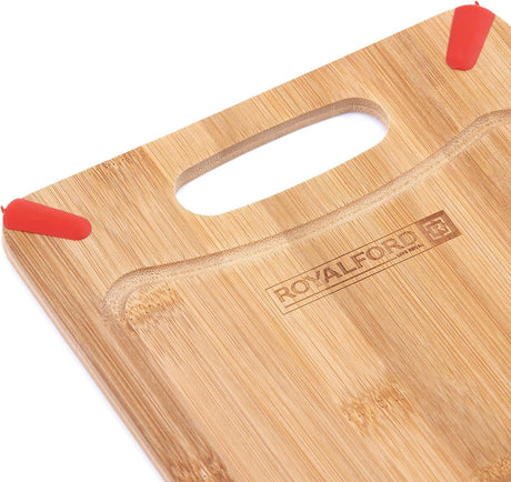 Royalford Organic Bamboo Cutting Board 37cm*25.5cm*1.3cm, Naturally Antibacterial - RF8686 - Al Kabayel Discount CentreRoyalford Organic Bamboo Cutting Board 37cm*25.5cm*1.3cm, Naturally Antibacterial - RF8686Kitchen Utensils & GadgetsROYALFORDAl Kabayel Discount Centre