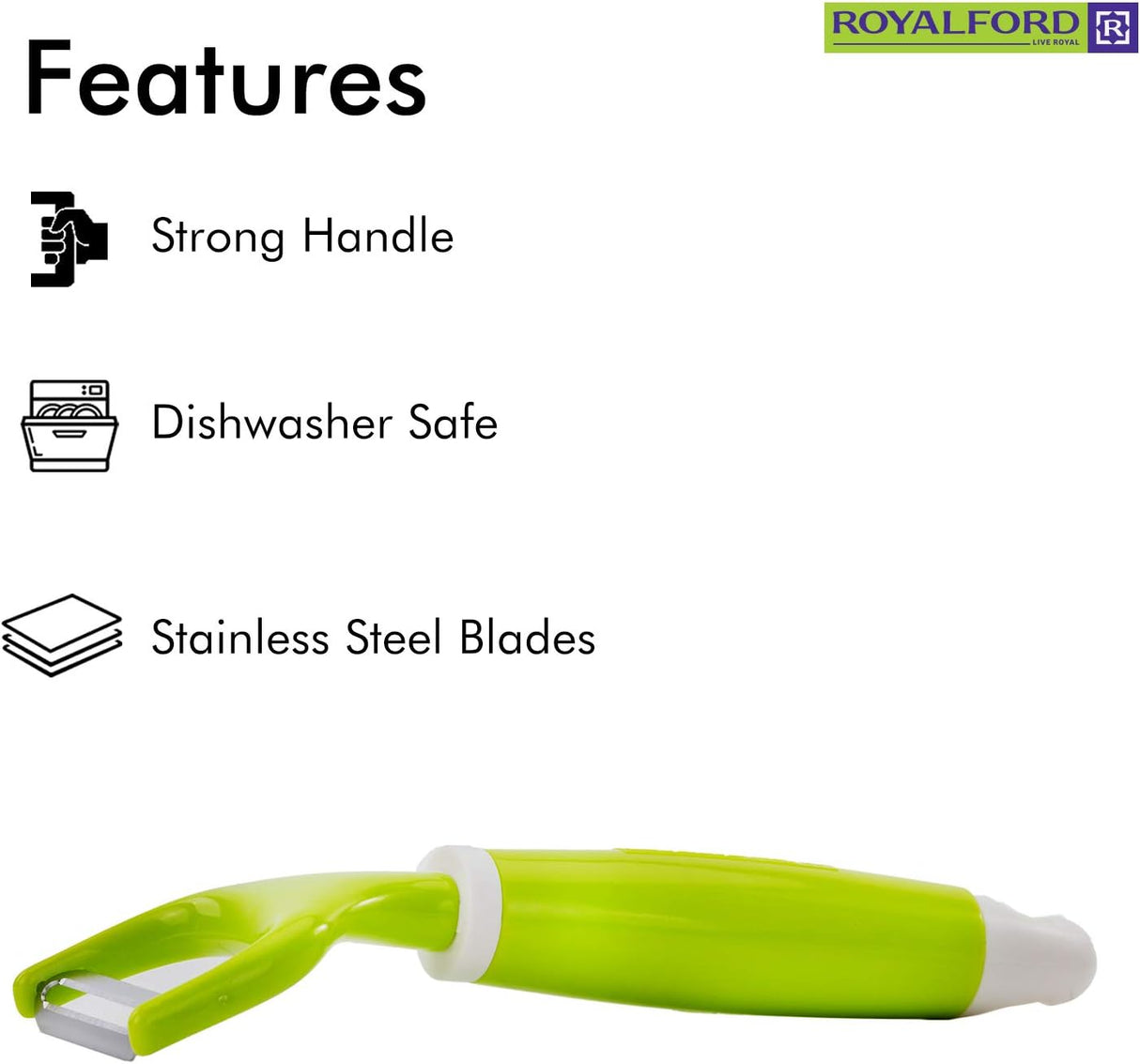Royalford Plastic Stainless Steel Asparagus Peeler - 20cmX6cm - Green&White - Al Kabayel Discount CentreRoyalford Plastic Stainless Steel Asparagus Peeler - 20cmX6cm - Green&WhiteKitchen Utensils & GadgetsROYALFORDAl Kabayel Discount Centre
