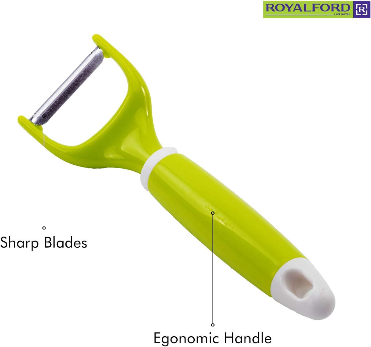 Royalford Plastic Stainless Steel Asparagus Peeler - 20cmX6cm - Green&White - Al Kabayel Discount CentreRoyalford Plastic Stainless Steel Asparagus Peeler - 20cmX6cm - Green&WhiteKitchen Utensils & GadgetsROYALFORDAl Kabayel Discount Centre