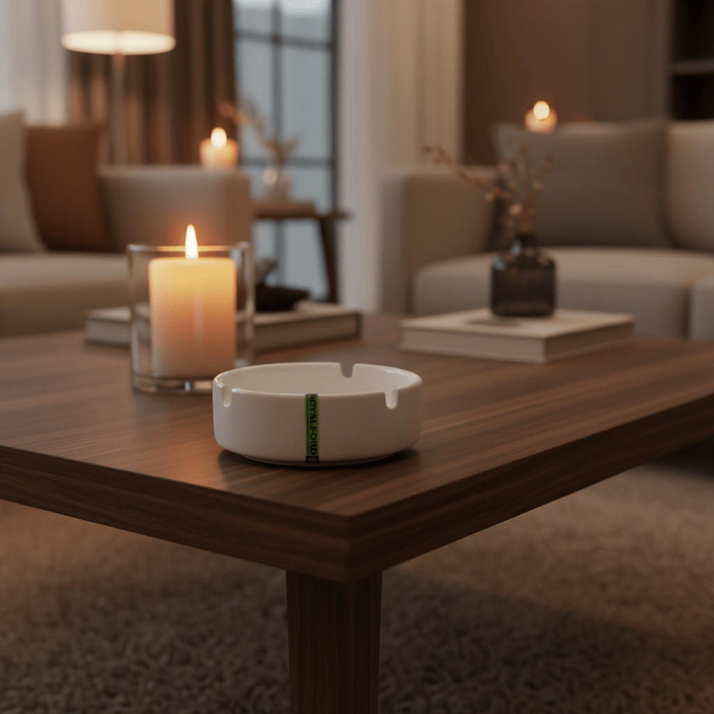 Royalford Premium Ceramic Ashtray – 3.5 Inch | White Round Tabletop Ashtray - Al Kabayel Discount CentreRoyalford Premium Ceramic Ashtray – 3.5 Inch | White Round Tabletop AshtrayOrganizers & AccessoriesROYAL FORDAl Kabayel Discount Centre