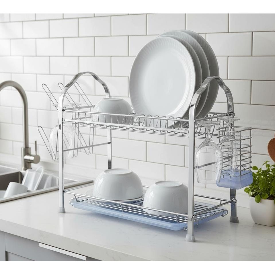 ROYALFORD RF2563 Wall Hanging 2 - Layer Dish Rack – Aluminum Kitchen Drying Stand with Drip Tray, 540 x 252 x 378 mm - Al Kabayel Discount CentreROYALFORD RF2563 Wall Hanging 2 - Layer Dish Rack – Aluminum Kitchen Drying Stand with Drip Tray, 540 x 252 x 378 mmOrganizers & AccessoriesROYALFORDAl Kabayel Discount Centre