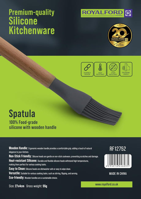 Royalford Silicone Oil Brush with Wooden Handle | Heat - Resistant Kitchen & BBQ Brush | Ideal for Basting, Grilling & Baking Applications - Al Kabayel Discount CentreRoyalford Silicone Oil Brush with Wooden Handle | Heat - Resistant Kitchen & BBQ Brush | Ideal for Basting, Grilling & Baking ApplicationsCamping UtilitiesROYALFORDAl Kabayel Discount Centre
