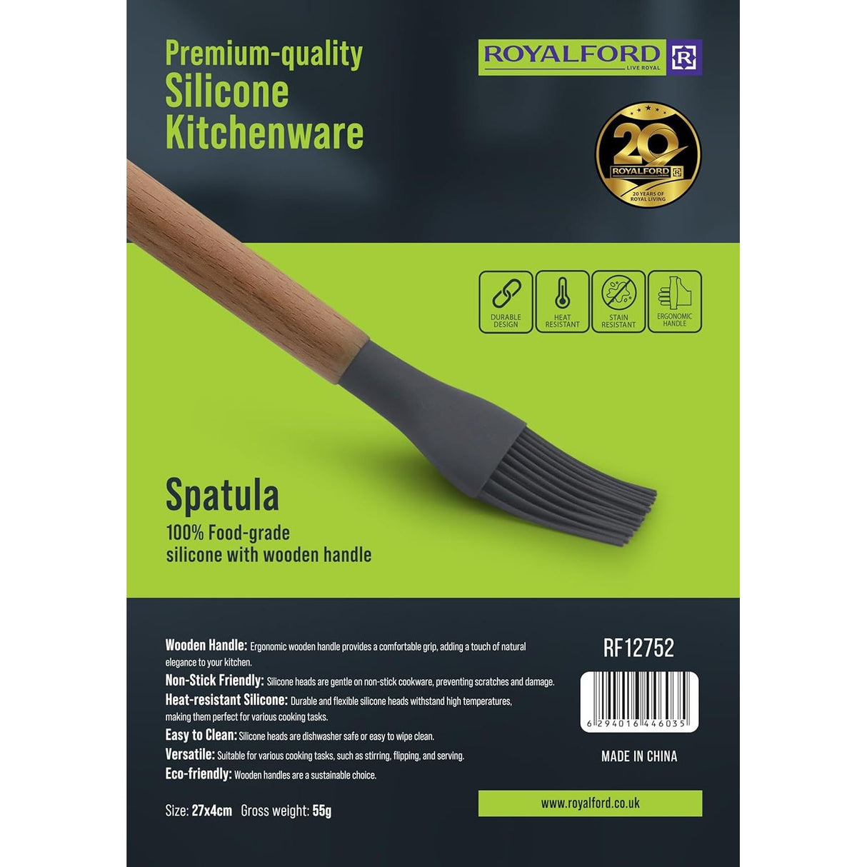 Royalford Silicone Oil Brush with Wooden Handle | Heat - Resistant Kitchen & BBQ Brush | Ideal for Basting, Grilling & Baking Applications - Al Kabayel Discount CentreRoyalford Silicone Oil Brush with Wooden Handle | Heat - Resistant Kitchen & BBQ Brush | Ideal for Basting, Grilling & Baking ApplicationsCamping UtilitiesROYALFORDAl Kabayel Discount Centre