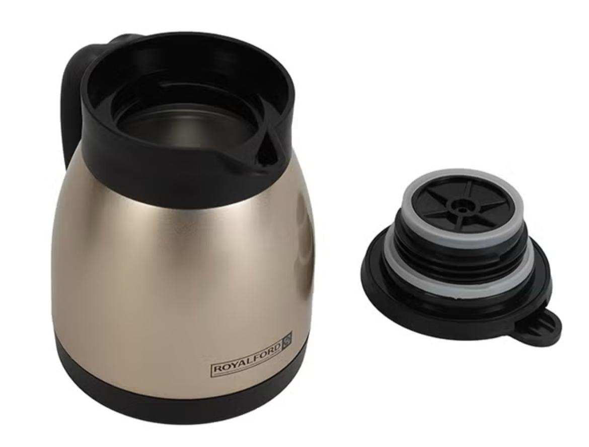 Royalford Stainless Steel Coffee Pot 500ml, SS304 Inner Pot, Metallic Gold - RF8303 - Al Kabayel Discount CentreRoyalford Stainless Steel Coffee Pot 500ml, SS304 Inner Pot, Metallic Gold - RF8303Tea/Coffee PotsROYALFORDAl Kabayel Discount Centre
