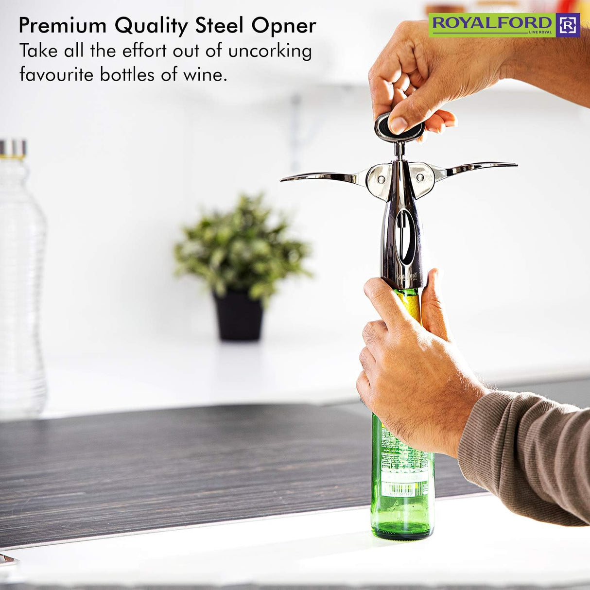 Royalford Stainless Steel Cork And Can Opener - 17cmX4cm - Black - Al Kabayel Discount CentreRoyalford Stainless Steel Cork And Can Opener - 17cmX4cm - BlackKitchen Utensils & GadgetsROYALFORDAl Kabayel Discount Centre