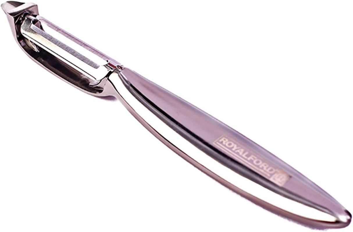 Royalford Stainless Steel Metal Peeler – Tube - Shaped Swivel Peeler Perfect for Peeling – Quick & Effective Peeling with Segregated Edges, Vegetable & Fruit Peeler/Slicer for Quick Smooth Peeling - 16cm - Black - Al Kabayel Discount CentreRoyalford Stainless Steel Metal Peeler – Tube - Shaped Swivel Peeler Perfect for Peeling – Quick & Effective Peeling with Segregated Edges, Vegetable & Fruit Peeler/Slicer for Quick Smooth Peeling - 16cm - BlackKitchen Utensils & GadgetsROYALFORDAl Kabayel Dis