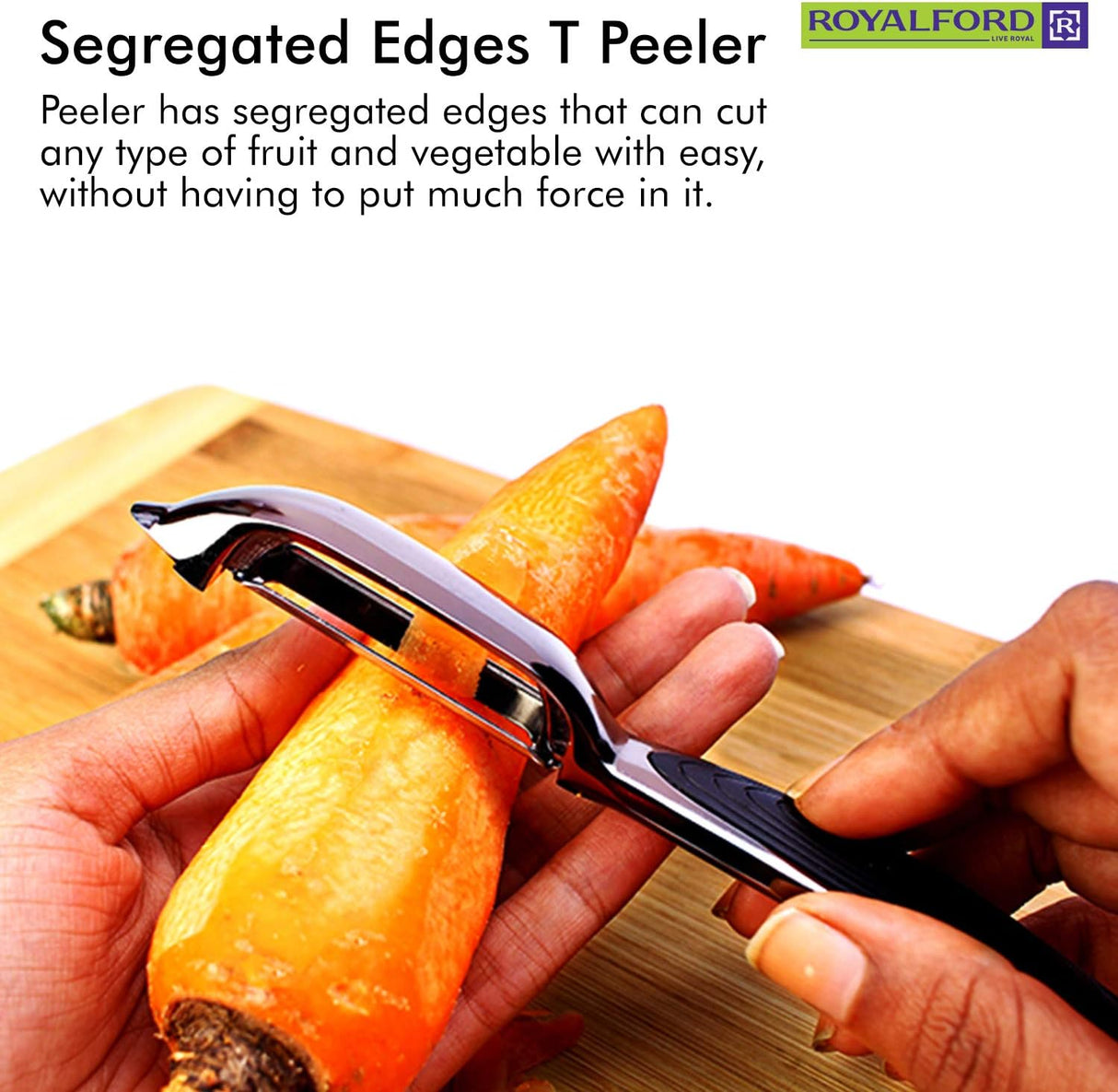Royalford Stainless Steel Metal Peeler – Tube - Shaped Swivel Peeler Perfect for Peeling – Quick & Effective Peeling with Segregated Edges, Vegetable & Fruit Peeler/Slicer for Quick Smooth Peeling - 16cm - Black - Al Kabayel Discount CentreRoyalford Stainless Steel Metal Peeler – Tube - Shaped Swivel Peeler Perfect for Peeling – Quick & Effective Peeling with Segregated Edges, Vegetable & Fruit Peeler/Slicer for Quick Smooth Peeling - 16cm - BlackKitchen Utensils & GadgetsROYALFORDAl Kabayel Dis