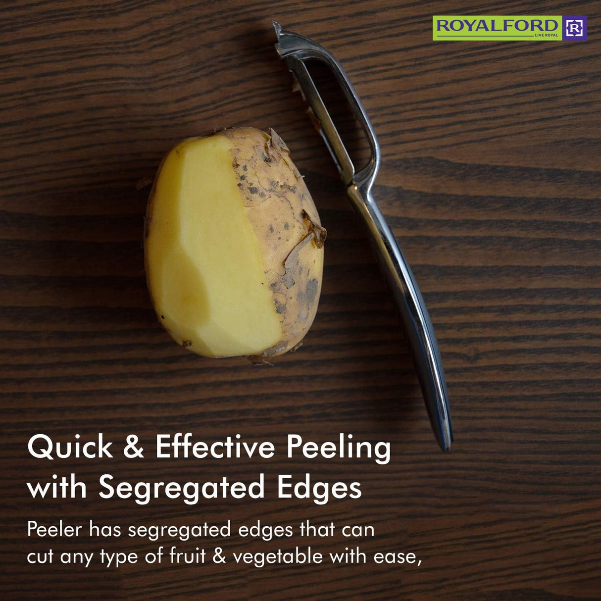 Royalford Stainless Steel Metal Peeler – Tube - Shaped Swivel Peeler Perfect for Peeling – Quick & Effective Peeling with Segregated Edges, Vegetable & Fruit Peeler/Slicer for Quick Smooth Peeling - 16cm - Black - Al Kabayel Discount CentreRoyalford Stainless Steel Metal Peeler – Tube - Shaped Swivel Peeler Perfect for Peeling – Quick & Effective Peeling with Segregated Edges, Vegetable & Fruit Peeler/Slicer for Quick Smooth Peeling - 16cm - BlackKitchen Utensils & GadgetsROYALFORDAl Kabayel Dis