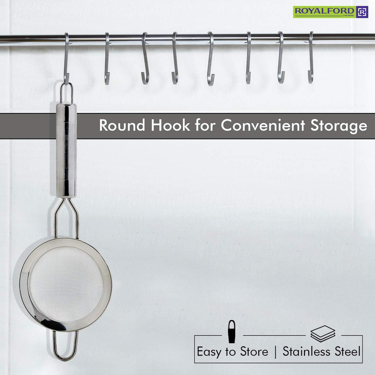 Royalford Stainless Steel Strainer - 6.5 cmX24cm - Silver - Al Kabayel Discount CentreRoyalford Stainless Steel Strainer - 6.5 cmX24cm - SilverKitchen Utensils & GadgetsROYALFORDAl Kabayel Discount Centre